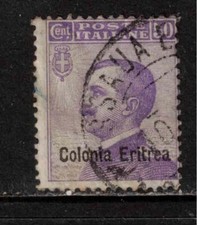Eritrea Italien 1916-21 SG44 50c violett Italien Aufdruck " Colonia Eritrea " gebraucht
