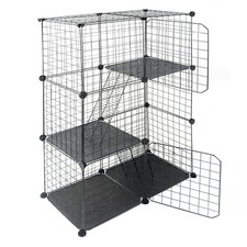3 Tier Large DIY Collapsible Pet Cat Wire Cage Indoor Outdoor Playpen Vacation