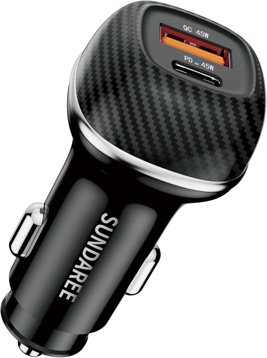 90W USB C Car Charger Fast Charging PD45W+QC3.0 Dual Port PD PPS USB Cigarette L