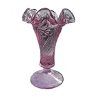 Fenton Mauve Pink Daffodil Ruffled Footed Vase 7.25” Empress Spring