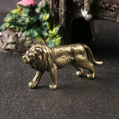 Solid Brass Lion Figurine Small Statue Home Ornament Figurines ...