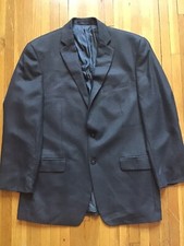 Soft Luxe Calvin Klein Men's 40R Solid Light Gray 2 Btn Blazer,Polyester Blend
