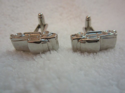 Silver Sports Sportscar Car Cufflinks Novelty Solid High Quality New Old Stock - Bild 8 von 12