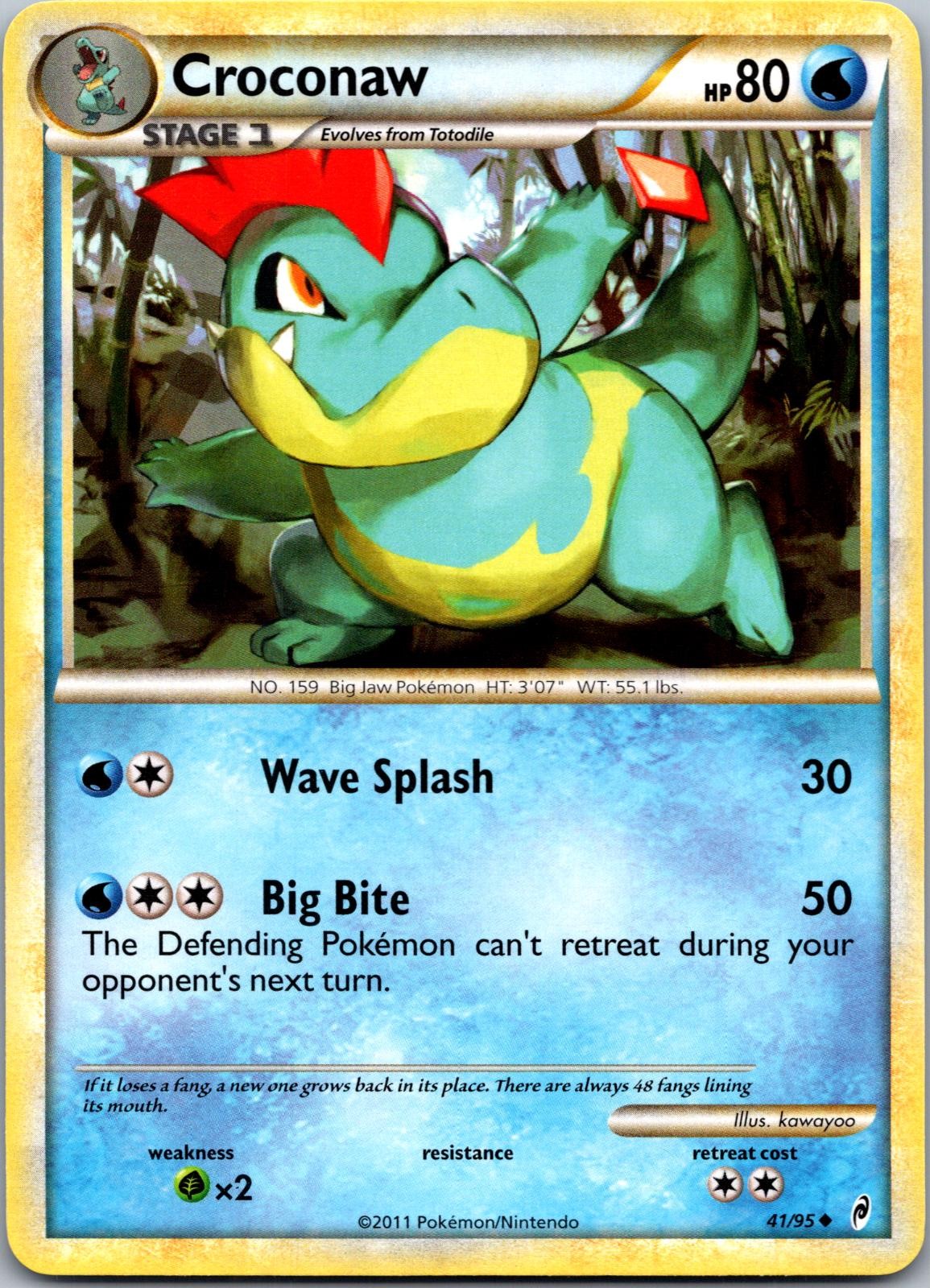 CROCONAW 41/95 UNCOMMON CALL OF LEGENDS POKEMON NM/M
