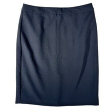 ANN TAYLOR LOFT Black Straight Pencil Flat Front High Rise Skirt Women's Size 8