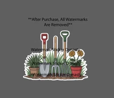 Garden Tools Sticker Waterproof Decal Floral Flower Gardening Gift Home NEW