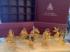 Lot Of 9 3d Vintage Danbury Mint Gold Christmas Ornament Collection 1988 W/Box — photo 1