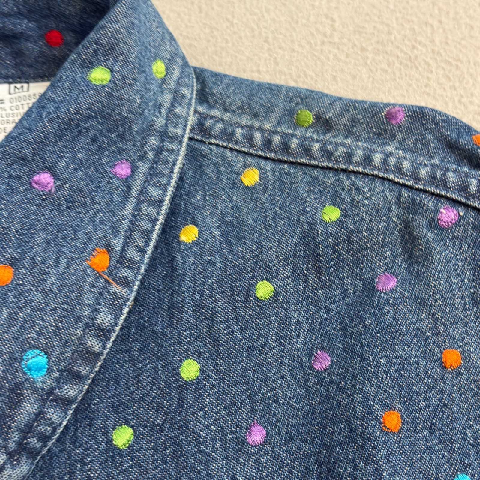 Vintage Patchington Denim Jacket  Embroidered Pol… - image 4