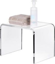 MYOYAY Clear Acrylic Shower Stool Acrylic Shower Bench Waterproof Transparent