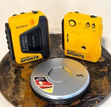 Sony Walkman Sports WM-F63/F73 & WMAF59 Cassette + D-EJ011 CD for PARTS/REPAIR