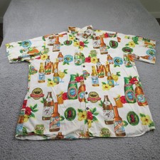 Vintage Hilo Hattie The Hawaiian Original Shirt Men's 2XL Beer Print USA Made