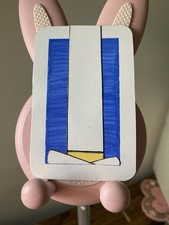 ACEO Art Card Big White Hat Acrylic 2.5in x 3.5in by Lunari Art