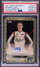 Marketplace image: 2022 Topps Chrome Formula 1 F1 Superfractor Frederik Vesti AUTO DNA 10 1/1 PSA 8
