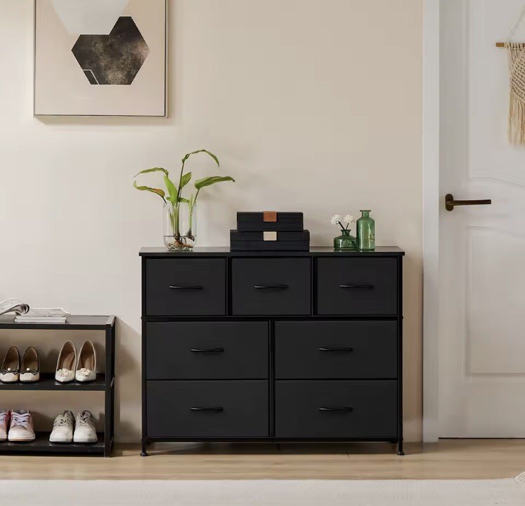 Placard encombré ? Meuble tiroir chambre anti-désordre à 7 paniers en tissu