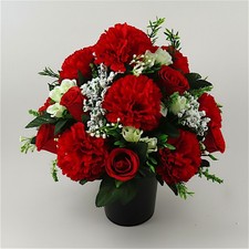 Artificial/silk memorial grave flower arrangement Long lasting Roses Carnations
