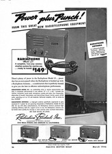 1946 Ad New Radiotelephone Equipment Radiaphone Model 25 - Radiation Products CA