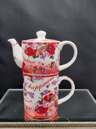 Paul Cardew TEA FOR ONE. Rosa Chintz. ROTER HUT GESELLSCHAFT. TOPF & TASSE - Bild 1 von 8