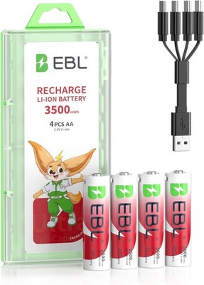 EBL AA Akku USB-C 4er Pack 3500mWh 4-in-1 L