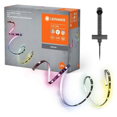 LED Strip Streifen Flex Audio TV Fernseher 2m RGB bunt farbig USB Farbsensor