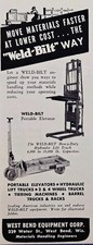 1946 West Bend Lift Trucks Print Ad - Weld-Bilt Materials Handling Appliances