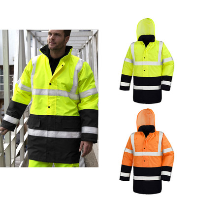Result Core Motorway Two-Tone Safety Coat R452X - Waterproof Hooded Work Wear