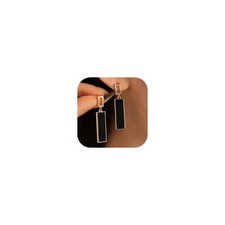 Coiris Clip on Dangle Earrings for women Colorful Rectangle no size, Black