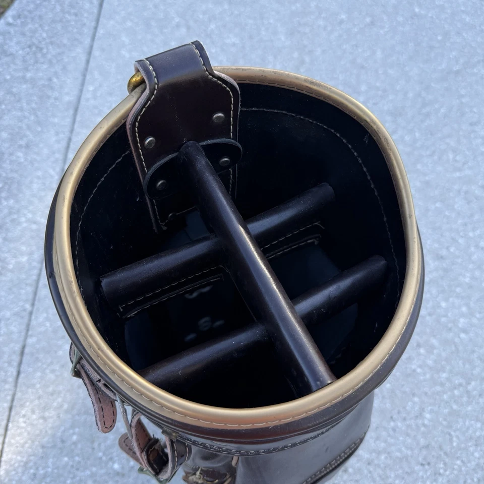 Vintage Ram Aries Golf Cart Bag 6–Way Divider - Made In USA - Dark Brown - Image 4 of 4