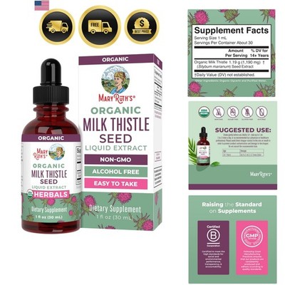 MaryRuth Organics Milk Thistle Seed Liquid Extract Drops, 1 fl oz | 1,190 mg ...