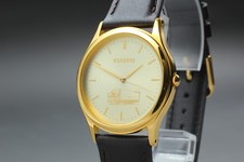 Vintage 1996 Seiko Alba Y136-6C90 ISUZU Limited Gold Quartz Mens Watch JAPAN
