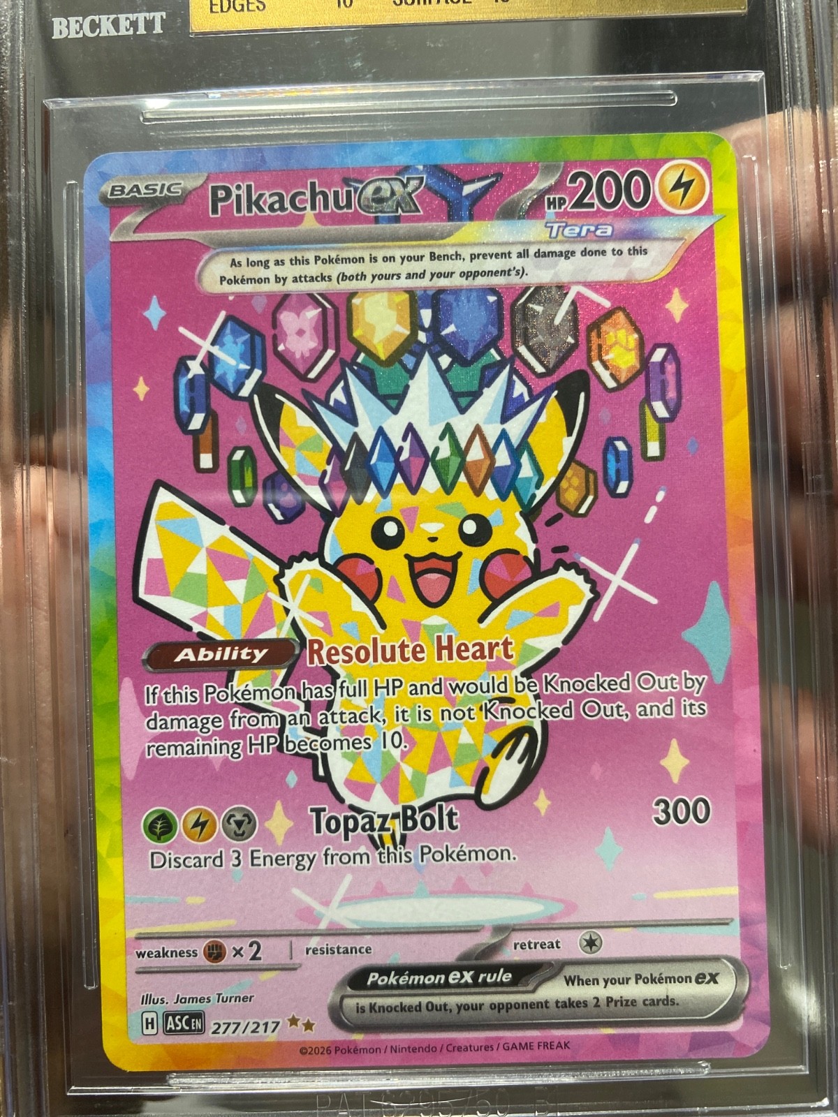 🔥 Pokemon Pikachu ex SIR #277/217 BGS 10 PRISTINE view 3