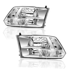 Headlights Assembly for 2009 2010 Dual Beam Model Chrome Housing Clear Side