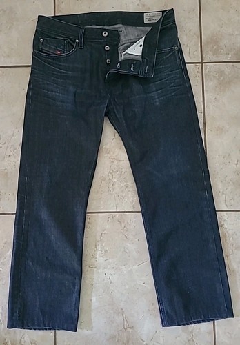 Waykee Diesel Jeans Herren 30 x 26 Regular Fit Straight Leg Dark Indigo Button Fly - Bild 2 von 11