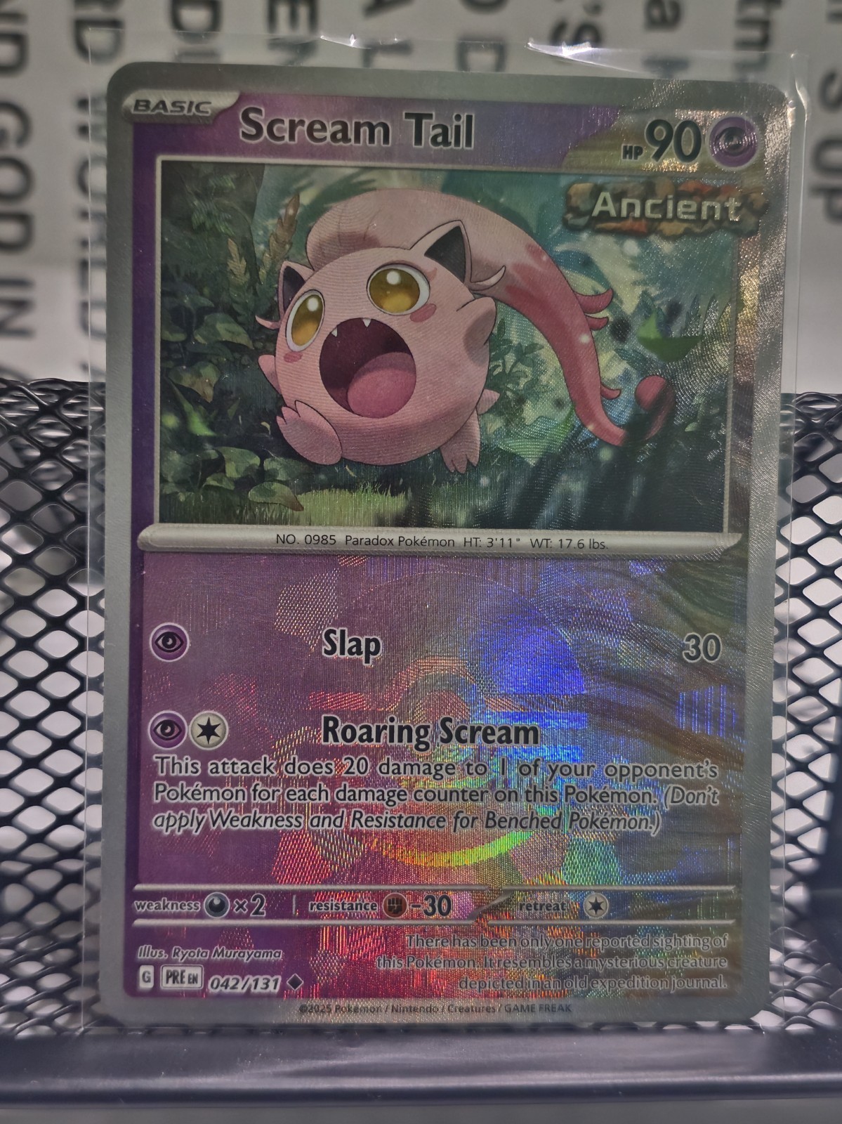 SCREAM TAIL 042/131 PRISMATIC EVOLUTIONS POKEMON (POKE BALL HOLO, NM)