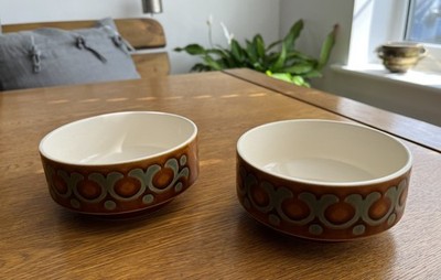 2 x Hornsea Bronte Müsli Suppenschalen Schale 70er Vintage flach stapelbar 