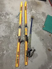 70s K2 Sunlite Skis Rare  Tyrolia 120 Bindings Italian Gioron Team Poles Vintage