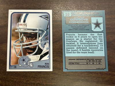 A266 Ron Francis Custom Football Card Dallas Cowboys Baylor