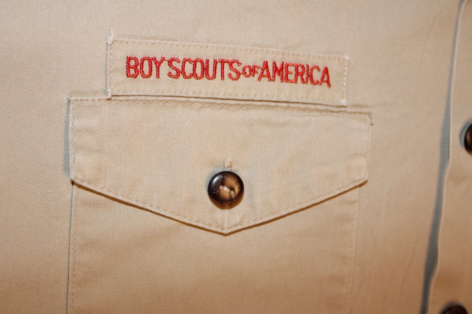 Camisa para hombre Boy Scouts of America BSA tostada X-grande XL 100 % algodón parches pegados Foto 4 de 4