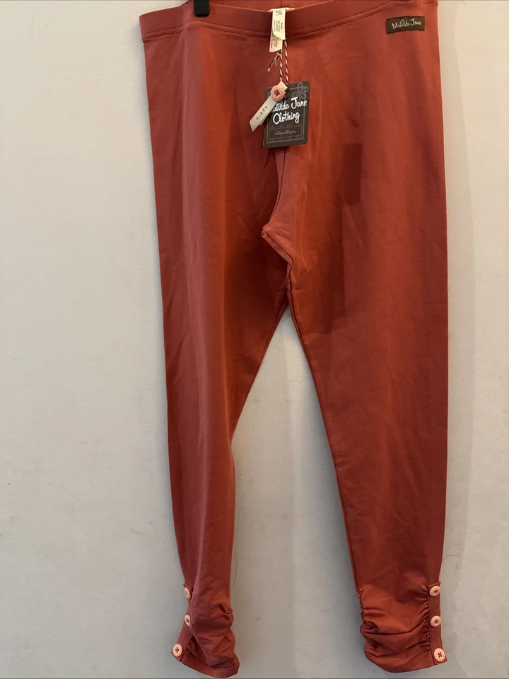 全新带标签 MATILDA JANE Just Imagine Sloan 女孩纯色纽扣袖口紧身裤 16 码全新 — 第 2/4 张图片