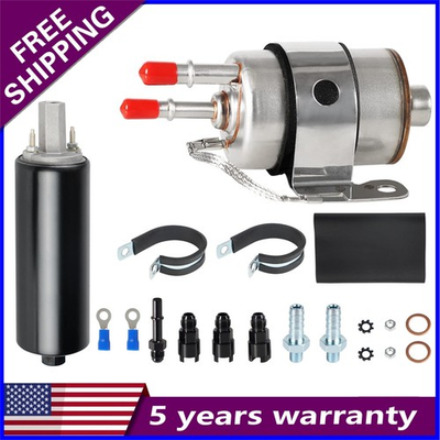 #ad #ad 255LPH Inline For LS Swap High Pressure EFI Fuel Pump w Install Kit 6AN Fitting $53.99