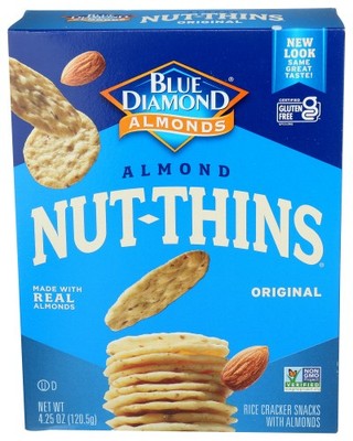 Blue Diamond Cracker Nut Thin Almonds 4.25 oz (Pack of 12)