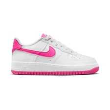 BOYS GRADE SCHOOL NIKE AIR FORCE 1 WHITE/LASER FUCHSIA FV5948-102-SIZE 4.5