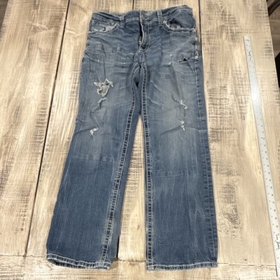 Buckle Black Straight Fit Blue Denim Jeans Men's Distressed 5-Pocket Button Zip 