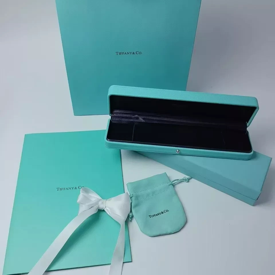Tiffany & Co Blue Leather Bracelet Box with Original Packaging