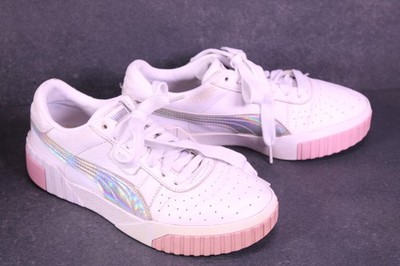 Puma Sneaker Cali Damen  Sportschuhe Gr. 38 Leder weiß silber metallic  BS787