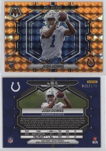 2023 Panini Mosaic NFL Debut Orange Prizm /199 Josh Downs #ND-15 Rookie RC