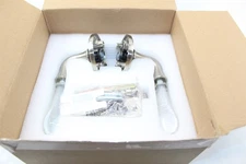 Privacy Door Levers 1 Set Crystal Glass Handles & Satin Nickel Finish