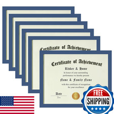 ELSKER HOME 8.5x11 Picture/Certificate Document Frame, 6-Pack Blue Award