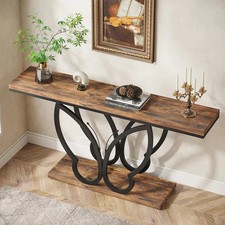 140cm Console Table Sofa Table with Butterfly Metal Frame