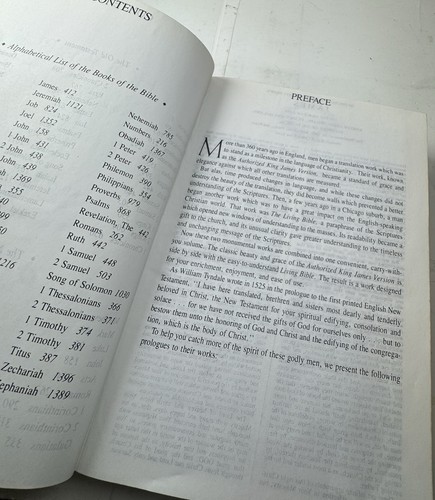 HOLY BIBLE People’s Parallel Large Print 1984 King James & Living Green Tyndale - Picture 6 of 11