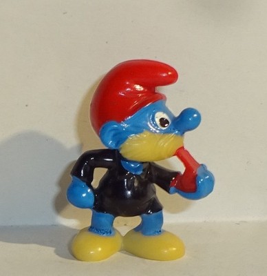 SCHIRI SMURF Collar Black Painted OLYMPICS OF THE SMURFS 1983 ORIGINAL